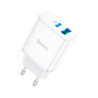Зарядний пристрій HOCO C105A Stage 1xUSB-C PD20W + 1xUSB QC3.0 White (6931474782946) Зарядний пристрій HOCO C105A Stage 1xUSB-C PD20W + 1xUSB QC3.0 White (6931474782946)