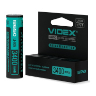 Акумулятор 18650 3400mAh Li-Ion, protect, color box/1шт Videx (18650-P/3400/1CB) Акумулятор 18650 3400mAh Li-Ion, protect, color box/1шт Videx (18650-P/3400/1CB)