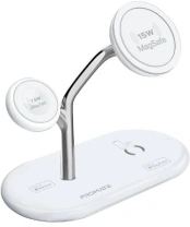 Бездротова зарядна станція Promate Synergy-Pro White (6959144065649)