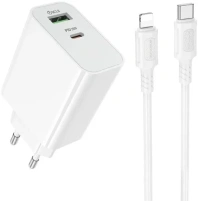 Зарядний пристрій BOROFONE BA106A Stellar 20W White with Type-C / Lightning (6941991125324)