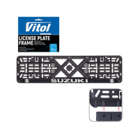 Рамка номерного знака Vitol з рельєфним написом SUZUKI (RN-VCH-15650-SR-SZ) Рамка номерного знака Vitol з рельєфним написом SUZUKI (RN-VCH-15650-SR-SZ)