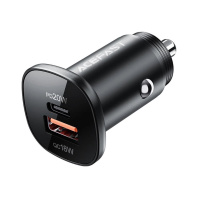 Зарядний пристрій Acefast 1xUSB-C PD20W + 1xUSB QC3.0 18W car adapter metal (6974316280330)