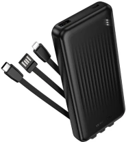 Батарея універсальна BOROFONE BJ79 Clever 10000mAh 10W Black with built-in cables USB-A / Lightning / Type-C (6941991121531) Батарея універсальна BOROFONE BJ79 Clever 10000mAh 10W Black with built-in cables USB-A / Lightning / Type-C (6941991121531)