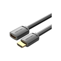 Кабель мультимедійний HDMI M to HDMI F 1.0m 4K PVC black Vention (AHCBF) Кабель мультимедійний HDMI M to HDMI F 1.0m 4K PVC black Vention (AHCBF)