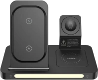 Бездротова зарядна станція Pisen XY-C56 MagSafe 3-in-1 Wireless Charging Station Foldable with Night Light 15W Black Бездротова зарядна станція Pisen XY-C56 MagSafe 3-in-1 Wireless Charging Station Foldable with Night Light 15W Black
