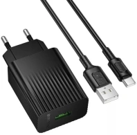 Зарядний пристрій BOROFONE BAS72A Source QC3.0 18W Black with AM / Type-C (6941991122675) Зарядний пристрій BOROFONE BAS72A Source QC3.0 18W Black with AM / Type-C (6941991122675)