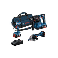 Набір електроіструментів Bosch Professional, GSR 18V-45 + GBH 18V-22 + GWS 18V-8, 3x4Ah, ЗП, сумка M-BAG (0.615.A50.07L)