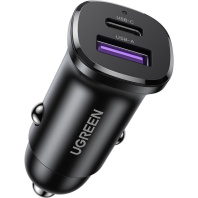Автомобільний зарядний пристрій UGREEN EC305 QC3.0 PD 30W Grey (25845) Автомобільний зарядний пристрій UGREEN EC305 QC3.0 PD 30W Grey (25845)