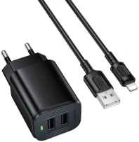Зарядний пристрій BOROFONE BAS81A Star Black with AM/Lightning (6941991126642) Зарядний пристрій BOROFONE BAS81A Star Black with AM/Lightning (6941991126642)
