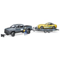 Спецтехніка Bruder джип Dodge RAM 2500 з причепом-евакуатором і родстером (02504) Спецтехніка Bruder джип Dodge RAM 2500 з причепом-евакуатором і родстером (02504)