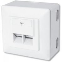 Комп'ютерна розетка Digitus 2xRJ45 STP, cat. 6, для відкритої проводки (DN-9006-N) Комп'ютерна розетка Digitus 2xRJ45 STP, cat. 6, для відкритої проводки (DN-9006-N)