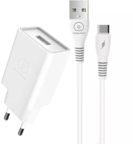 Зарядний пристрій WUW T82 White with AM / Type-C (6972573336555)