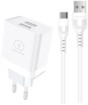 Зарядний пристрій WUW T92 White with AM / Type-C (6972573337682)