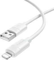 Кабель BOROFONE BX123 Leya 2.4A AM / Lightning 1m White (6941991124204)