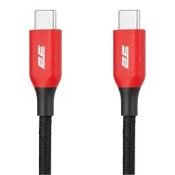 Кабель 2E 100W 5A Type-C / Type-C 1m Black/Red  (2E-CC100-WH)