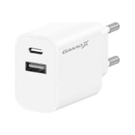 Зарядний пристрій Grand-X 1xUSB-C + 1xUSB 10.5W white (CH-21W) Зарядний пристрій Grand-X 1xUSB-C + 1xUSB 10.5W white (CH-21W)