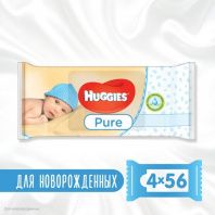 Дитячі вологі серветки Huggies Pure 56 х 4 шт (5029053550121)