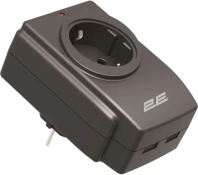 Мережевий фільтр 2E AD120U 2xUSB Black (2E-AD120U)