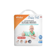 Пелюшки для малюків Akuku Baby Soft 40 x 60 см, 15 шт (A0500) Пелюшки для малюків Akuku Baby Soft 40 x 60 см, 15 шт (A0500)