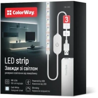 LED-стрічка ColorWay LED 3m USB Cold White (CW-LD03) LED-стрічка ColorWay LED 3m USB Cold White (CW-LD03)