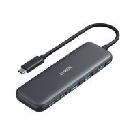 Концентратор Anker USB-C 5-in-1 2xUSB-A + USB-C 5Gbps + HDMI 4K + USB-C PD in 100W black (A8355H11)