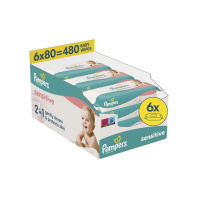 Дитячі вологі серветки Pampers Sensitive 6 пачок х 80 шт (480 шт) (8006540174531) Дитячі вологі серветки Pampers Sensitive 6 пачок х 80 шт (480 шт) (8006540174531)