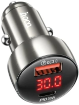Автомобільний зарядний пристрій Hoco Z50 Leader QC3.0 PD 48W Metal Gray (6931474798756)