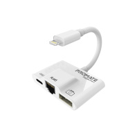 Адаптер Lightning to RJ45 Ethernet + USB 3.0 OTG + Lightning Promate (gigalink-i.white) Адаптер Lightning to RJ45 Ethernet + USB 3.0 OTG + Lightning Promate (gigalink-i.white)