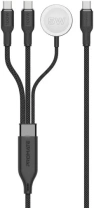 Кабель Promate Fusion-CCW 100W Type-C/2xType-C/Apple Watch 1.4m Black (6959144068053)