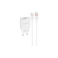 Зарядний пристрій BOROFONE BA20A Sharp single port charger set(Type-C) White (BA20ACW) Зарядний пристрій BOROFONE BA20A Sharp single port charger set(Type-C) White (BA20ACW)