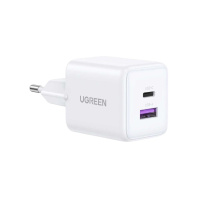 Зарядний пристрій Ugreen USB + USB-C GaN 30W X516 white (65015) Зарядний пристрій Ugreen USB + USB-C GaN 30W X516 white (65015)