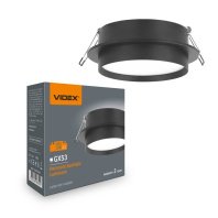 Світильник Videx під лампу GX53 врізний Круглий Чорний (VL-SPF33R-B) Світильник Videx під лампу GX53 врізний Круглий Чорний (VL-SPF33R-B)