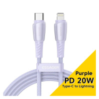 Кабель Essager Rainbow Colourful 3A Type-C / Lightning 1m Purple  (EXCTL-CH05)