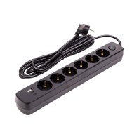 Мережевий фільтр живлення PowerPlant 3м, 6 розеток, USB (YS-N6086/3c) (EX610662)
