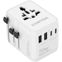 Зарядний пристрій Canyon OnTour 70 3xUSB-C + 2xUSB-A EU/UK/US/AUS 70W White (CNS-TA70W1006W) Зарядний пристрій Canyon OnTour 70 3xUSB-C + 2xUSB-A EU/UK/US/AUS 70W White (CNS-TA70W1006W)