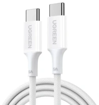 Кабель UGREEN L502 5A QC 4.0 100W Type-C / Type-C 1m White (L502/35221) Кабель UGREEN L502 5A QC 4.0 100W Type-C / Type-C 1m White (L502/35221)