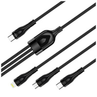 Кабель ColorWay 3in1 60W Type-C / Lightning/Type-C/MicroUSB 1.2m 60W Black  (CW-CBPDU3060-BK)