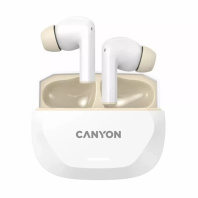 Навушники Canyon Hexagon 7 TWS ANC+ENC Wireless Charge White/Beige (CNS-TWS7WB) Навушники Canyon Hexagon 7 TWS ANC+ENC Wireless Charge White/Beige (CNS-TWS7WB)