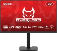 Монітор QUBE Overlord G25F300HS Black - 24.5" IPS / 1920?1080 / 300 Гц / AMD FreeSync, Nvidia G-Sync Compatible / Pivot / HAS
