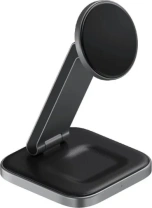 Бездротовий зарядний пристрій Satechi 2in1 Foldable Qi2 Stand Space Gray (ST-Q21FM)