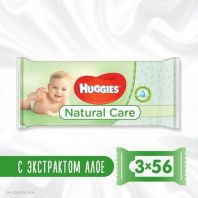 Дитячі вологі серветки Huggies Natural Care 56 х 3 шт (5029053550176) Дитячі вологі серветки Huggies Natural Care 56 х 3 шт (5029053550176)