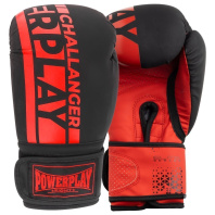 Боксерські рукавички PowerPlay 3086 Matt Challenger Чорно-Червоні 12 унцій (PP_3086_12oz_Bl/Red)