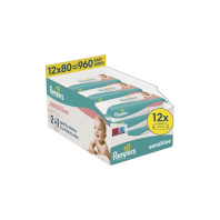 Дитячі вологі серветки Pampers Sensitive 80 шт х 12 пачок (960 шт) (8006530134668) Дитячі вологі серветки Pampers Sensitive 80 шт х 12 пачок (960 шт) (8006530134668)
