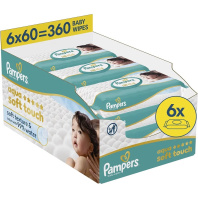 Дитячі вологі серветки Pampers Aqua Soft Touch 6x60 шт (360 шт) (8006530140133) Дитячі вологі серветки Pampers Aqua Soft Touch 6x60 шт (360 шт) (8006530140133)