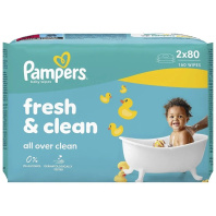 Дитячі вологі серветки Pampers Fresh Clean2x80 шт (160 шт) (8006530135269) Дитячі вологі серветки Pampers Fresh Clean2x80 шт (160 шт) (8006530135269)