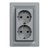 Розетка Schneider Electric ASFORA із заземленням подвійна сталь 16А (EPH9900162)
