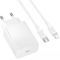 Зарядний пристрій BOROFONE BAS73A Source 20W White with Type-C / Lightning (6941991122729)