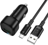Автомобільний зарядний пристрій BOROFONE BZ34 Cloud 18W Black with AM/MicroB (6941991122279) Автомобільний зарядний пристрій BOROFONE BZ34 Cloud 18W Black with AM/MicroB (6941991122279)