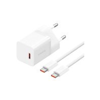 Зарядний пристрій Baseus GaN5 Fast Charger mini 1C 30W White with Type-C/Type-C  (P10110902213-00)