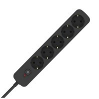 Мережевий фільтр живлення ColorWay CCA-3G1MM 5 розеток, 2m Black (CW-PSEA1052BK)